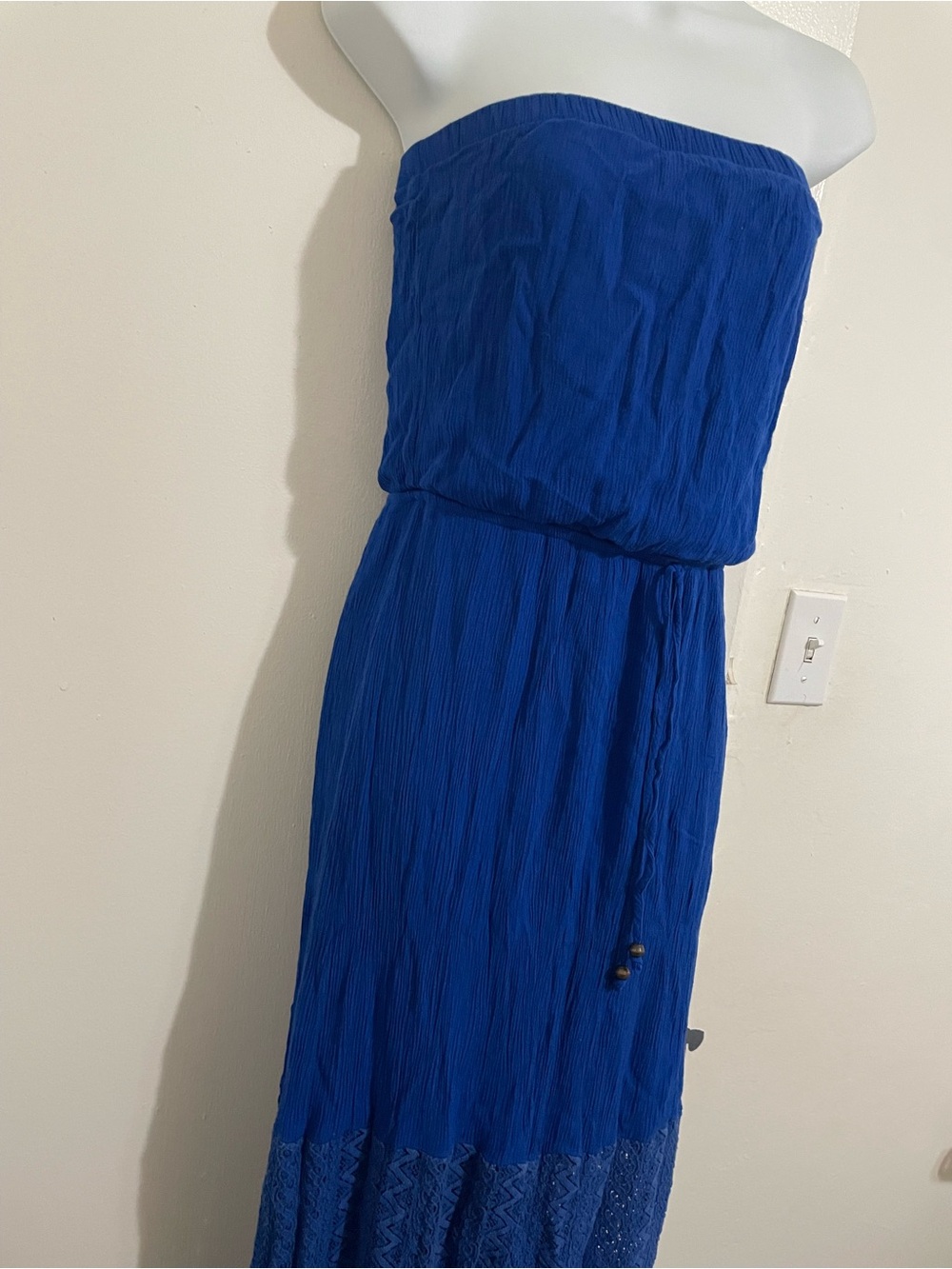 Socialite Strapless Cobalt Blue Maxi Dress